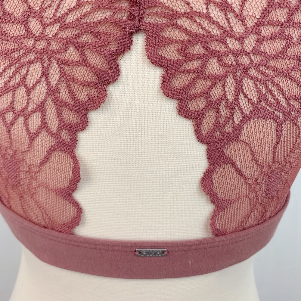 NWT Pink VS Lace Racerback Bralette - Picture 4 of 6